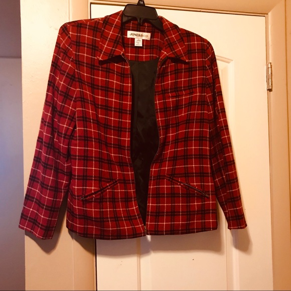 JONES & CO PLAID JACKET SIZE 14 - Picture 2 of 5
